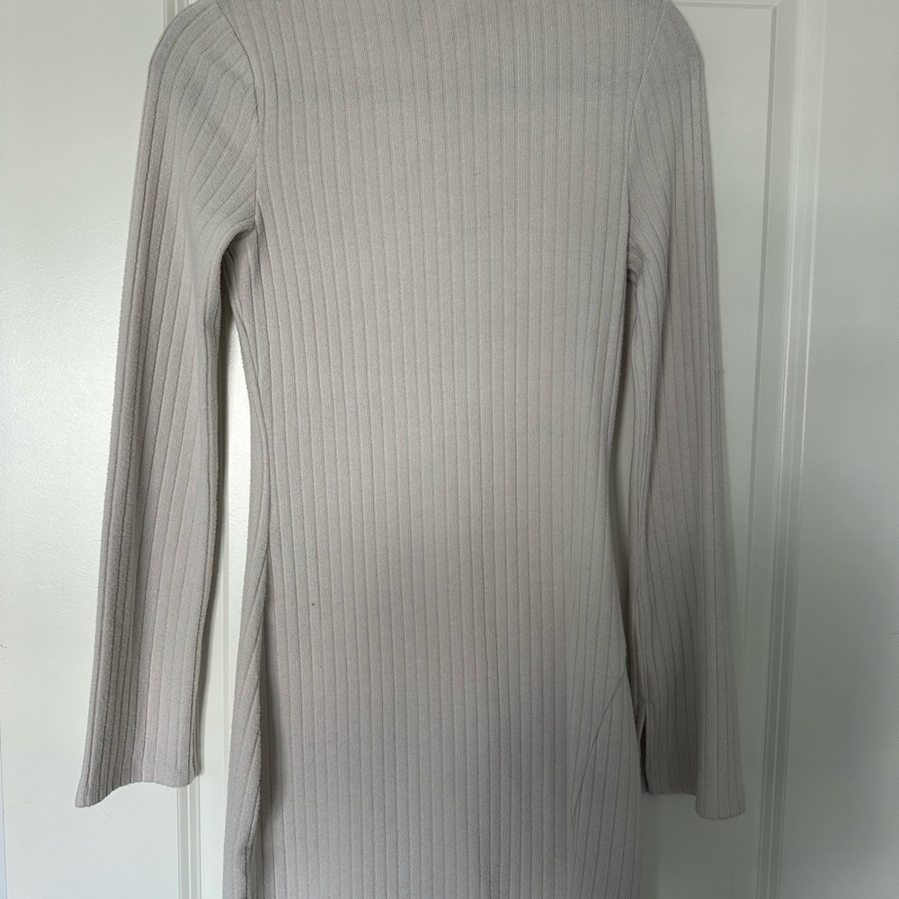 H&M Cream Ribbed Knit Dress